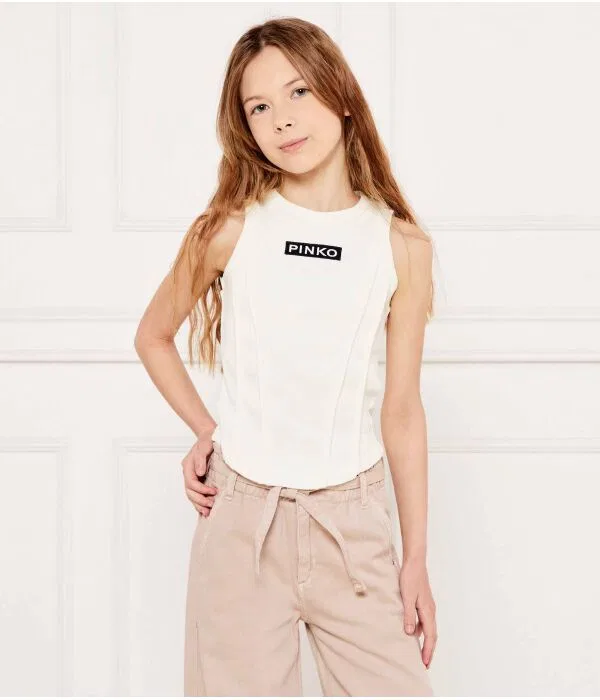Детский топ для девочек Slim Fit Pinko Up, Écru
