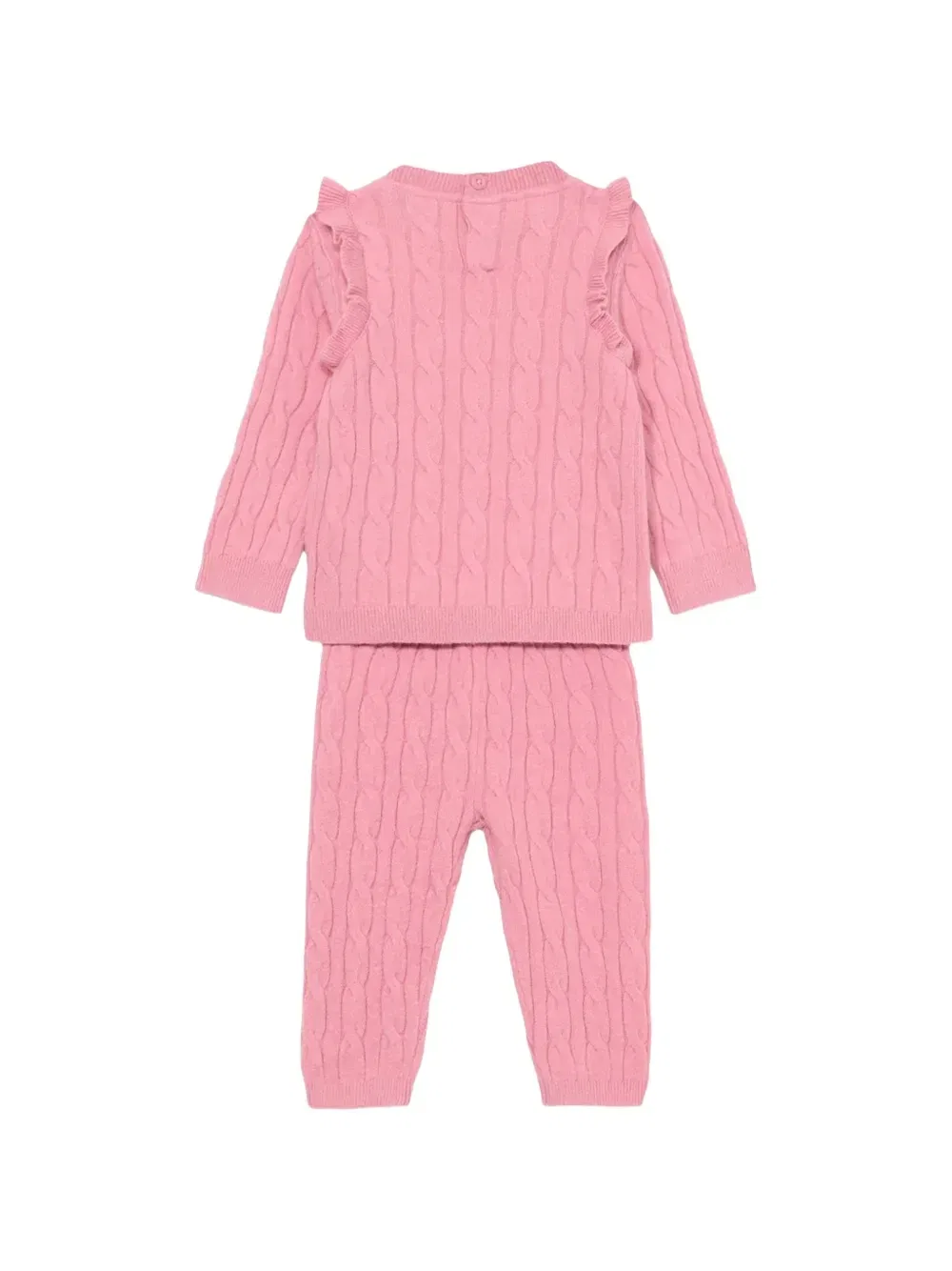 Комплект из топа и брюк фактурной вязки Tommy Hilfiger Junior, розовый — фото 2