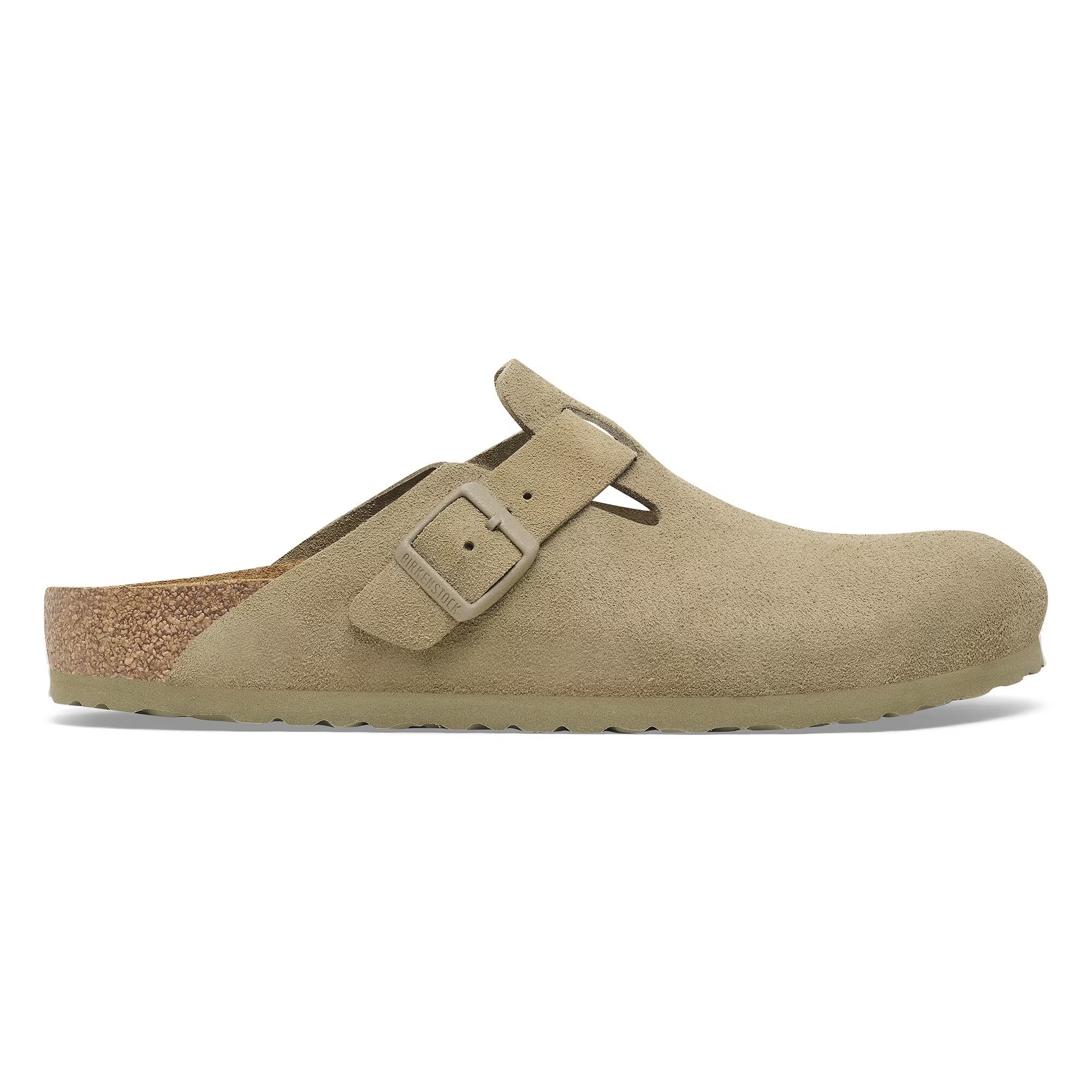

Сандалии-клоги Birkenstock Boston Suede Leather, хаки