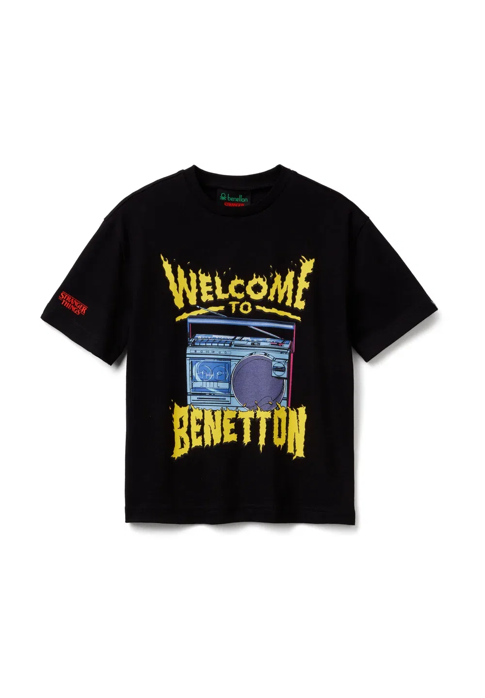 Футболка с принтом из сериала «Очень странные дела» United Colors Of Benetton, Black