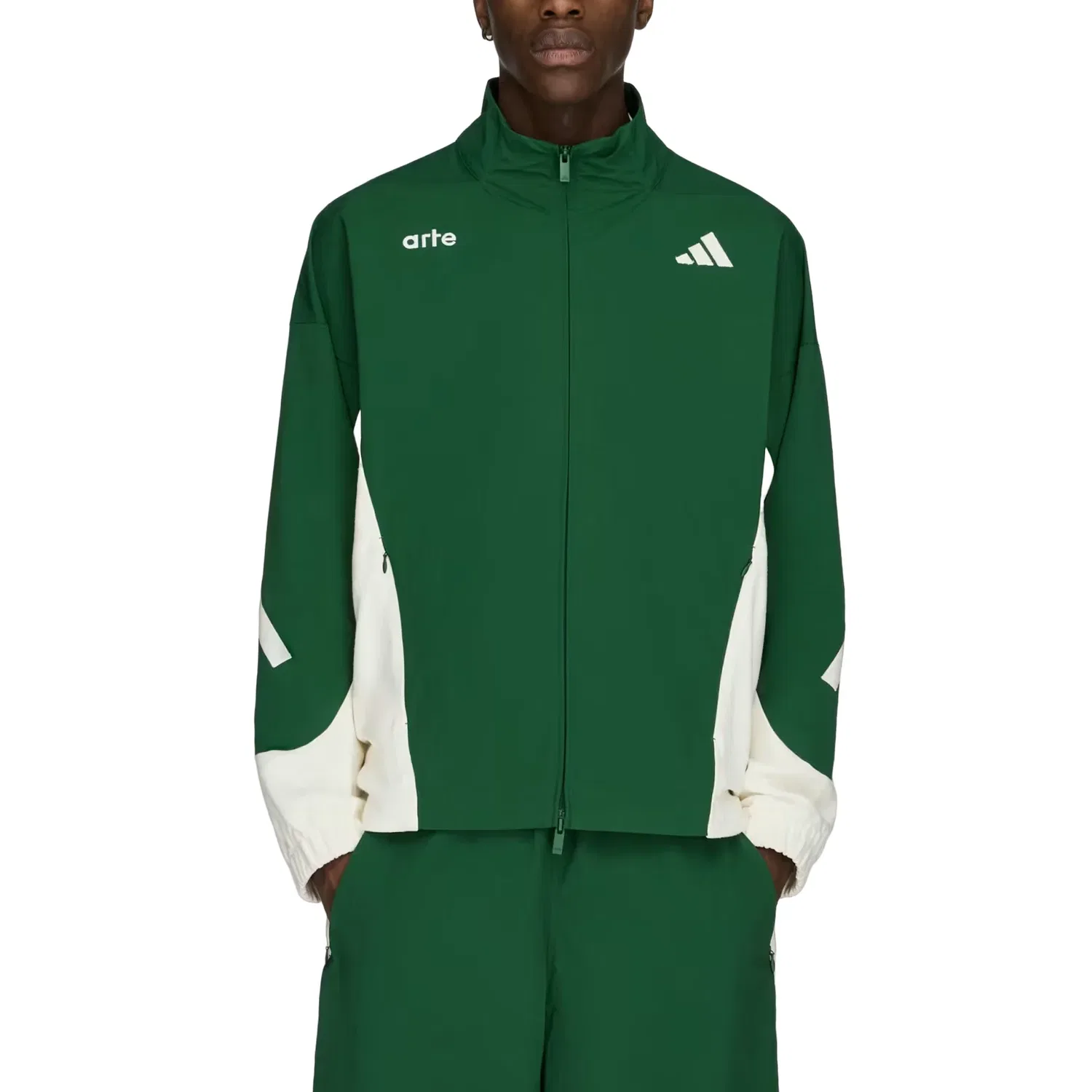 Мужская куртка ARTE Antwerp Z.N.E Full-Zip Track Jacket Asia Sizing 'Amazon Green Off White' adidas, Amazon Green/Off White — фото 3