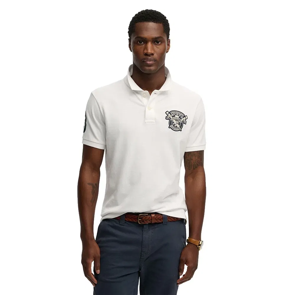 Мужское поло с коротким рукавом Crest Superdry, White