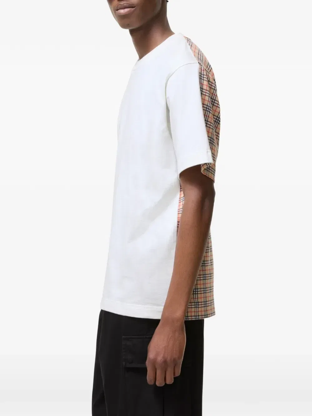 Футболка в клетку Burberry, белый — фото 3