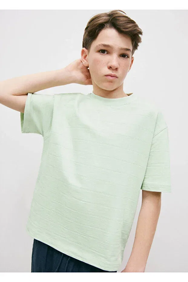Детская футболка для мальчиков хлопковая Mango Kids, Water Green