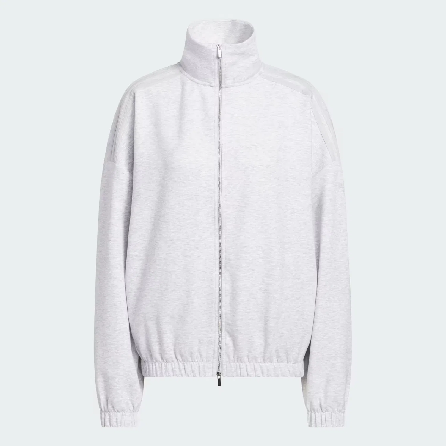 Женская олимпийка на молнии свободного кроя Adidas Originals, светло-серый меланж — фото 4