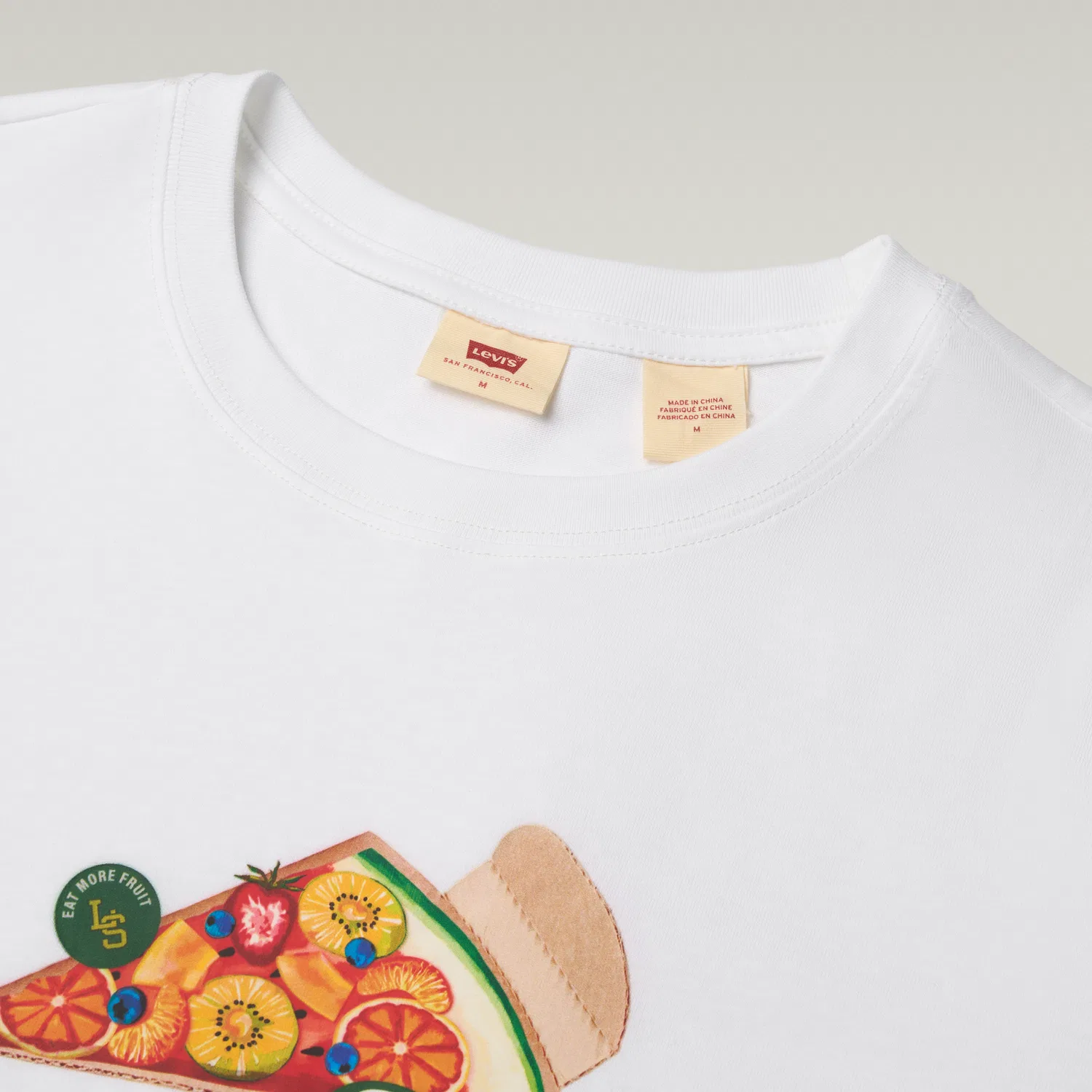 Женская футболка с принтом Pizza Levis, White — фото 4