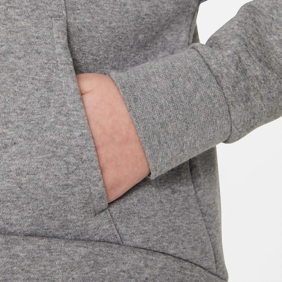 Детский худи с капюшоном и полной застежкой-молнией Sportswear Club Fleece Nike, Серый — фото 3