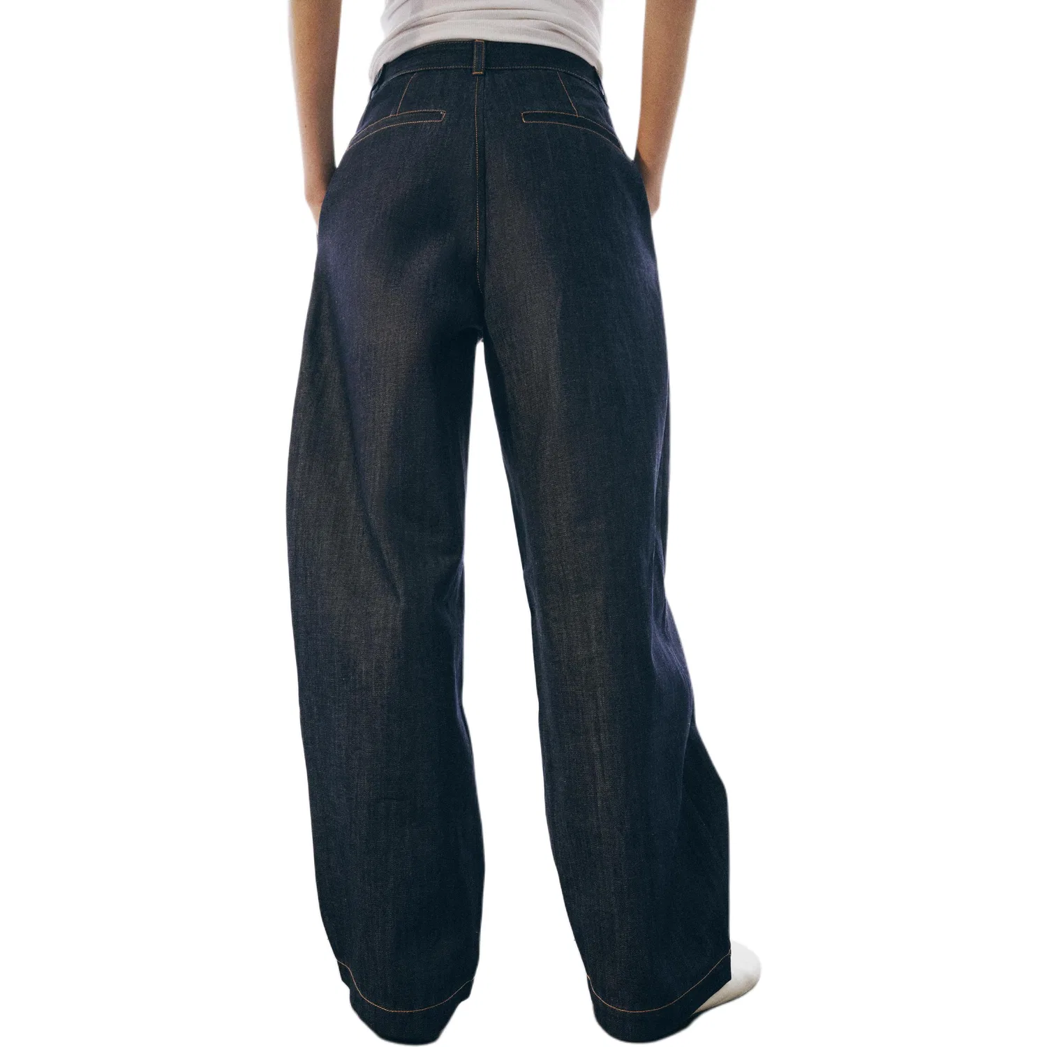 Женские джинсы с широкими штанинами ZW Jeans ZARA, Blue — фото 3