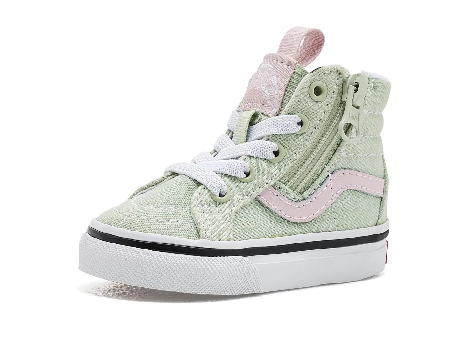 Кроссовки Sk8-hi Reissue Side Zip (для малышей и маленьких детей) Vans Kids, Dusty Mint/Pink — фото 2