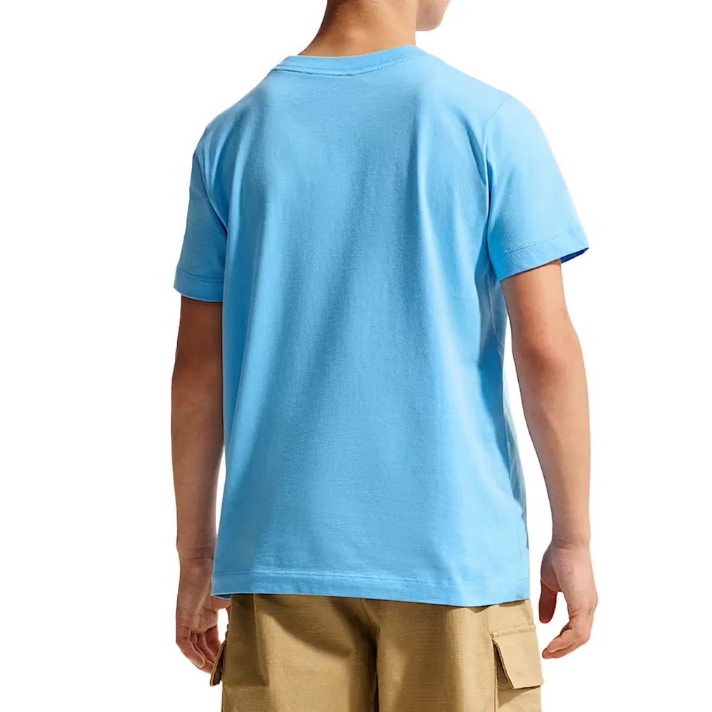 Футболка детская с круглым вырезом, средней растяжимости, Nike, Soccer Ball Blue — фото 3