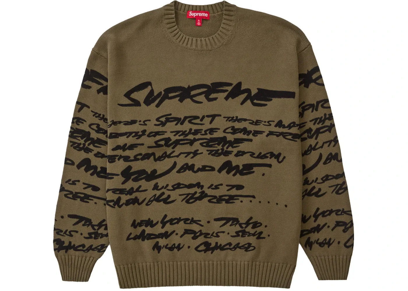 Мужской свитер с логотипом Supreme, Olive