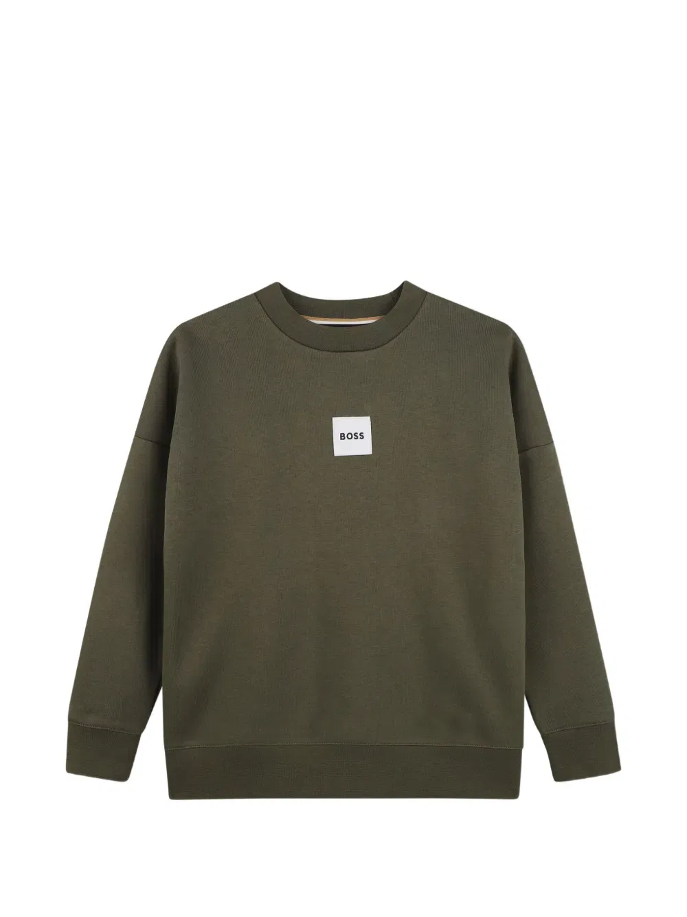 Свитшот с нашивкой-логотипом BOSS Kidswear, цвет Olive Green