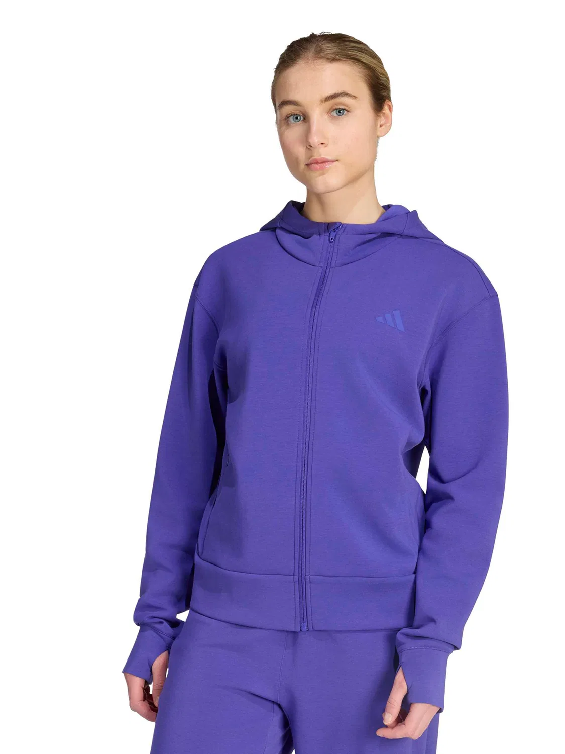 Спортивная толстовка на молнии Adidas Performance Designed 4 Training фиолетового цвета — фото 2