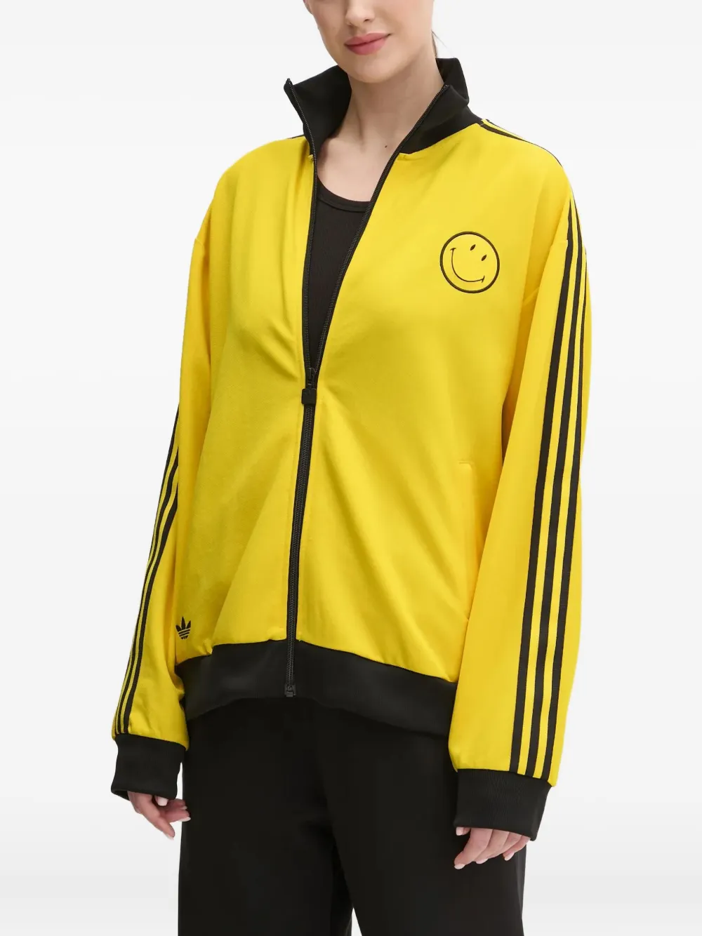 Спортивный топ Smiley с полосками adidas, желтый — фото 2