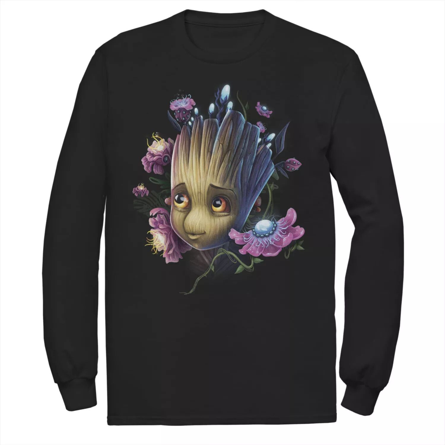 

Мужская футболка с рисунком Marvel Guardians Of The Galaxy Groot Flowers Licensed Character