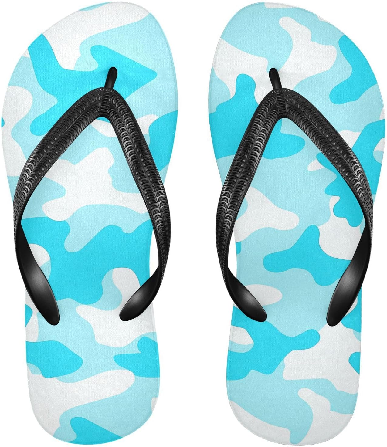 

Шлепанцы SPRIPORT с камуфляжным узором для женщин и мужчин, удобные повседневные вьетнамки с амортизирующей подошвой и резиновой подошвой против скольжения, плоские сандалии для летнего пляжного отдыха, небесно-голубой