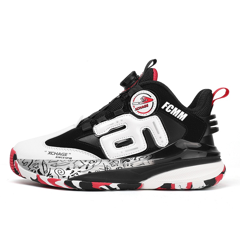 

Баскетбольные кроссовки средней высоты для детей FCMM, черный/красный