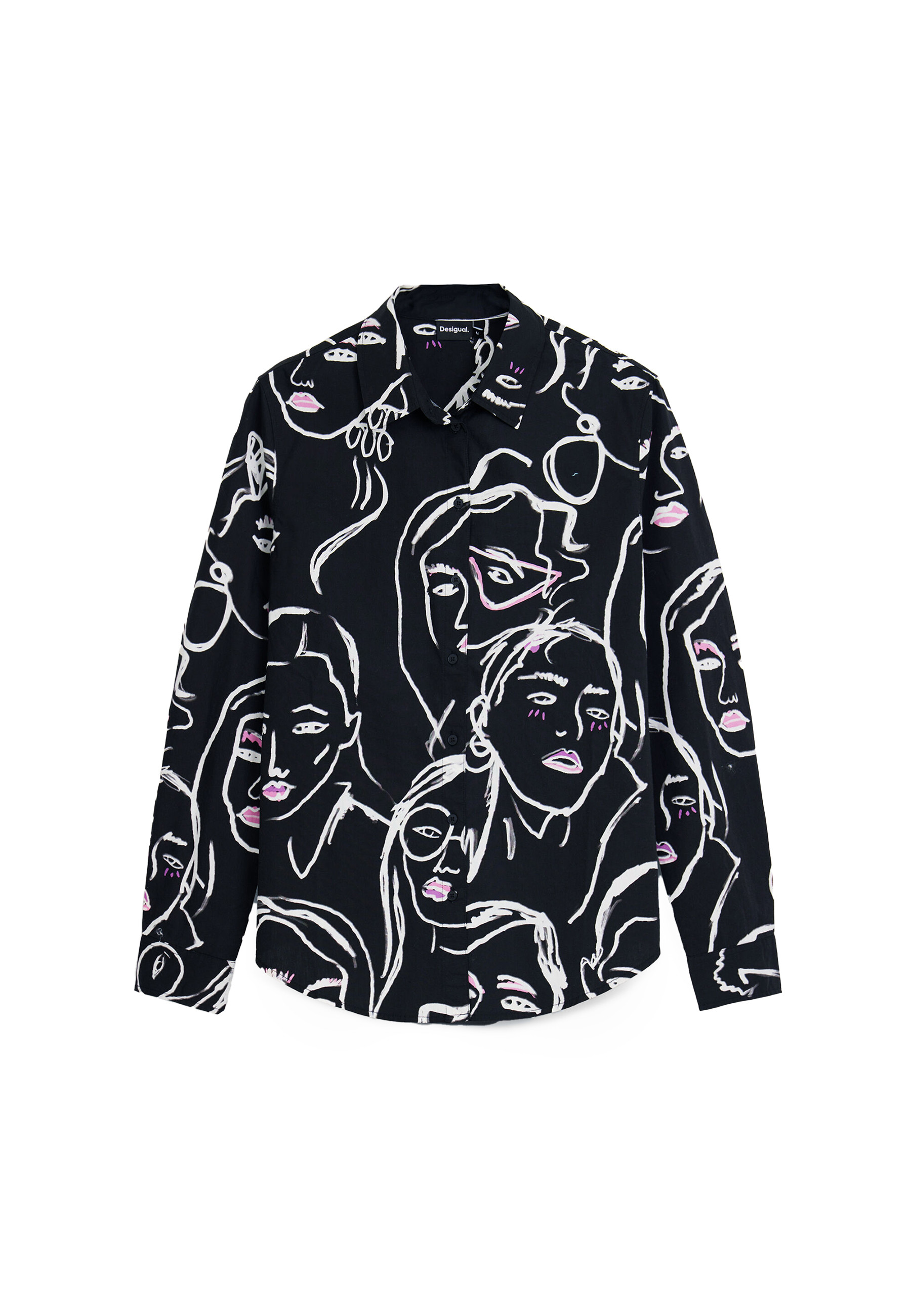 

Рубашка Desigual хлопковая с рисунком, черный
