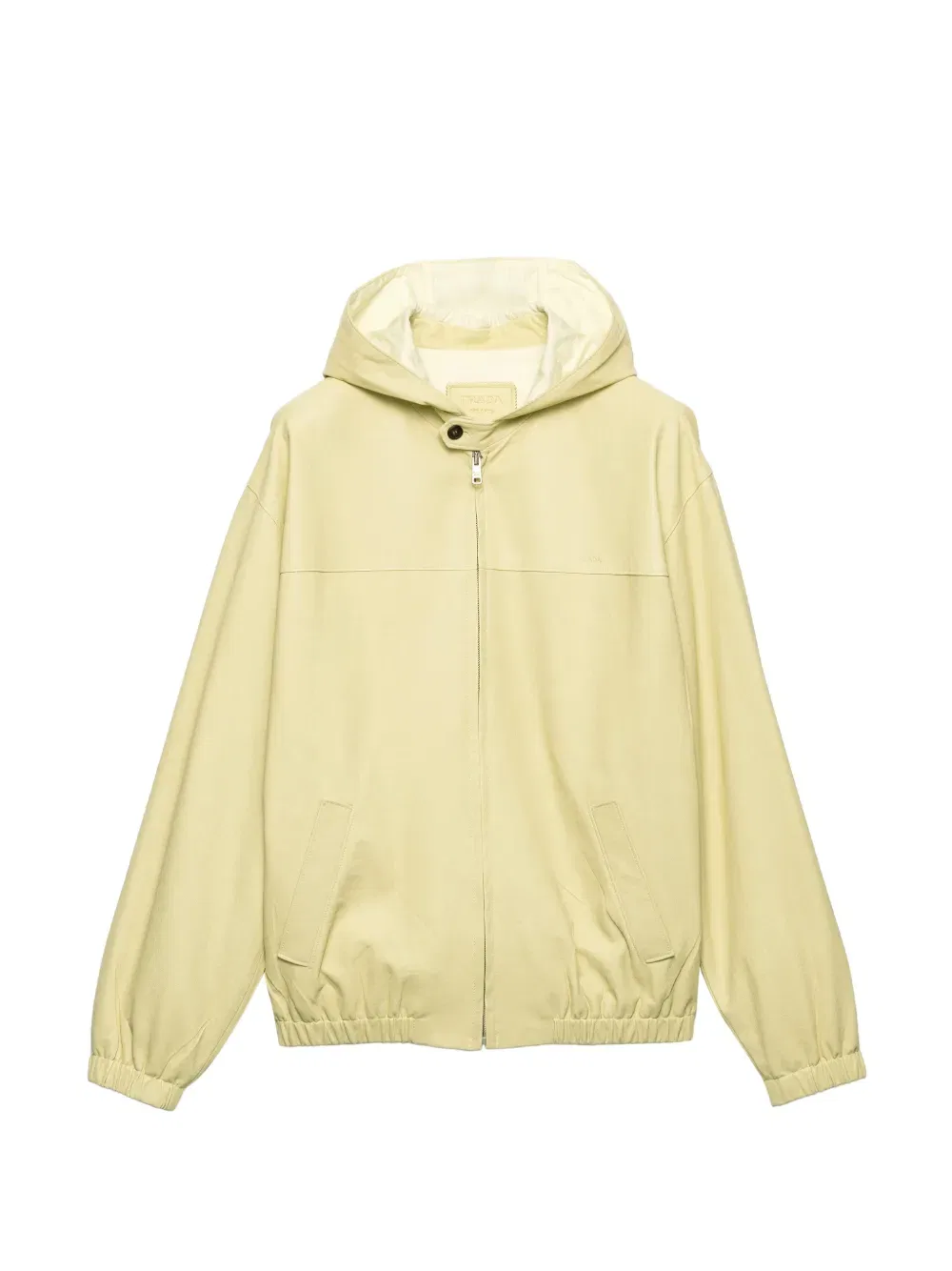 Куртка из кожи наппа с капюшоном Prada, желтый
