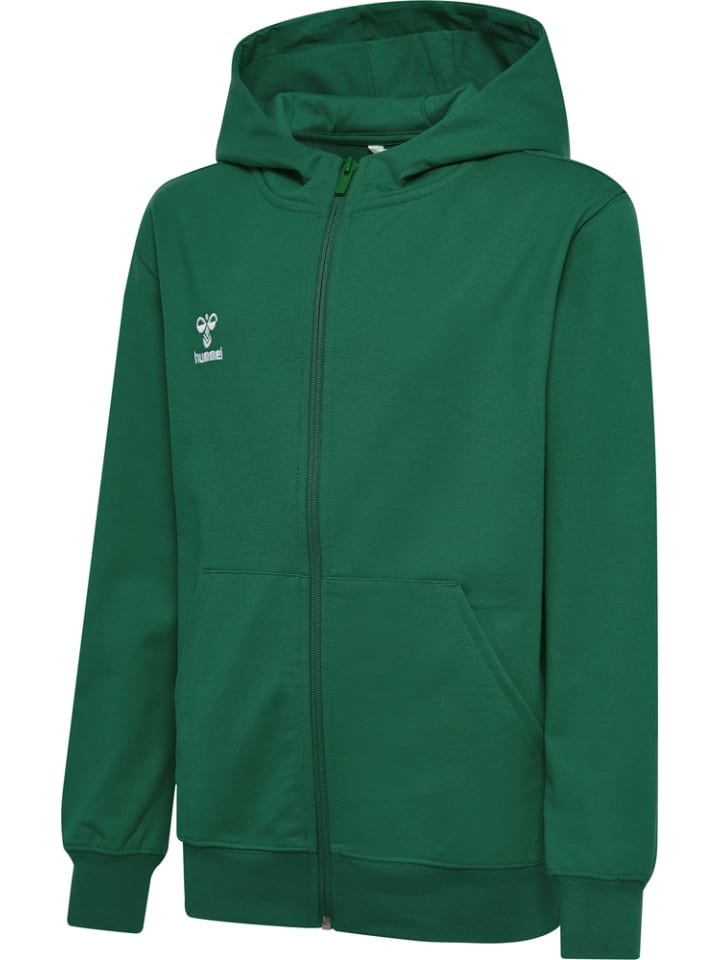 

Детская тренировочная куртка "Hmlgo 2.0 Zip Hoodie Kids" зеленого цвета Hummel