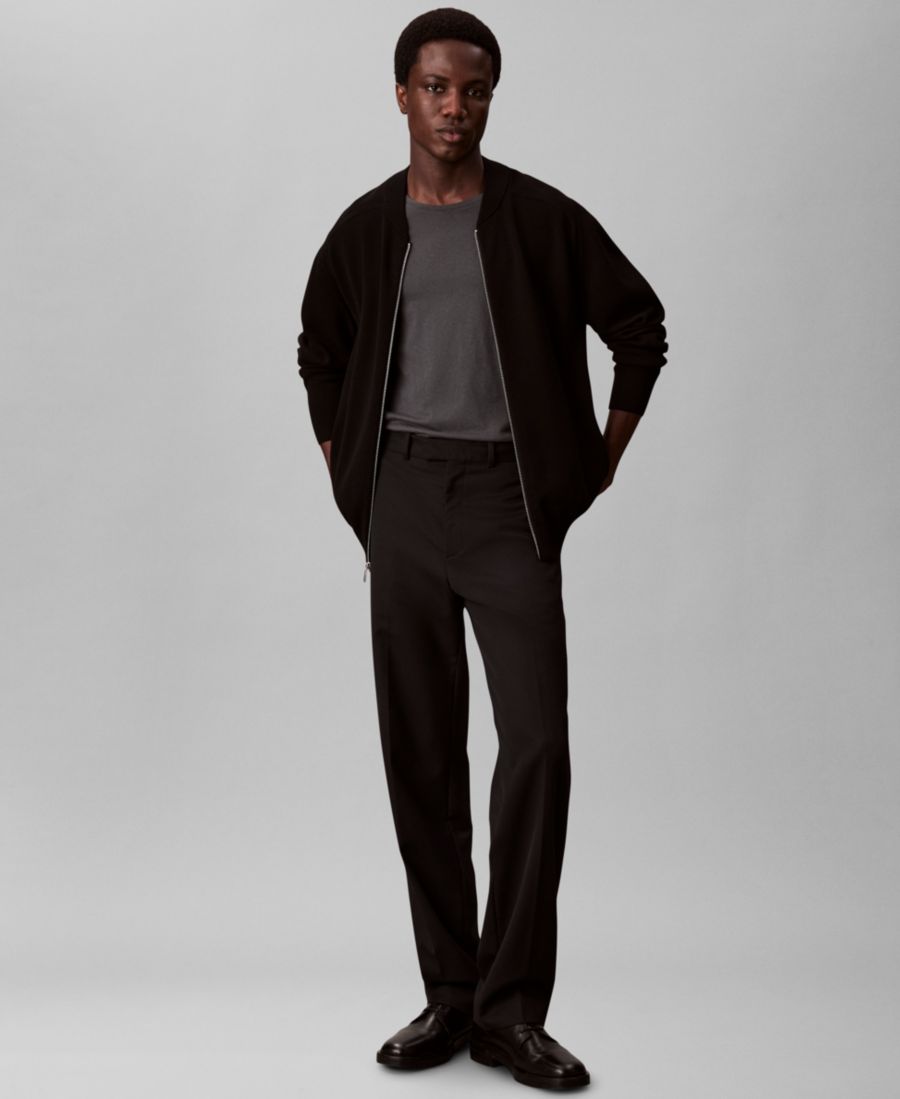 

Мужская куртка-бомбер из технологичного трикотажа Calvin Klein, Black