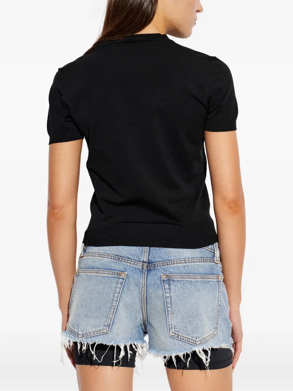 Футболка с переливающимся логотипом Alexander Wang, черный — фото 4