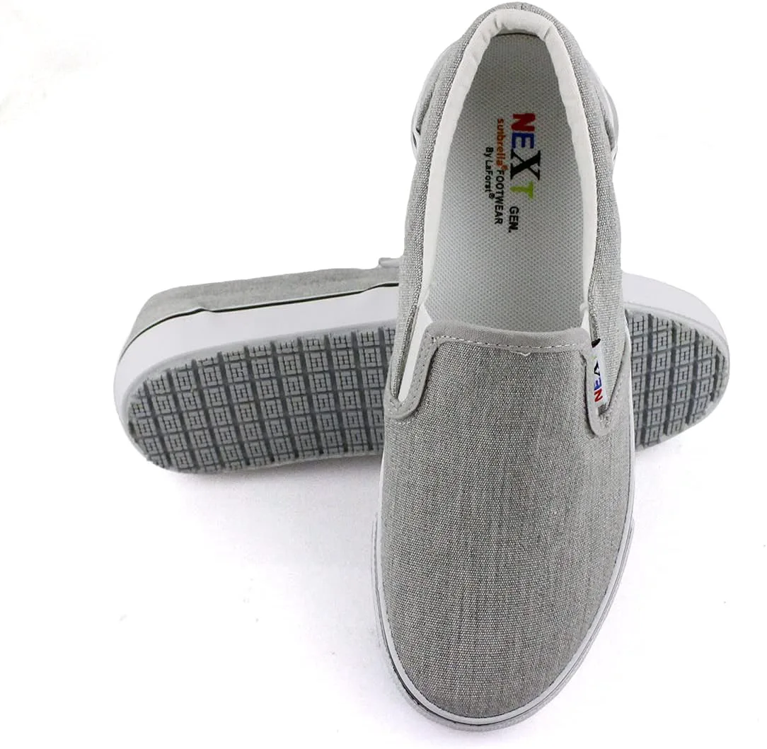 Laforst Mens Sunbrella Cotton Upper Nonslip Slip On Flat Fashion Shoes, серый — фото 4