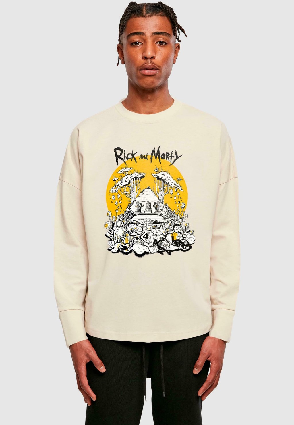 

Лонгслив RICK AND MORTY REST AND RICKLAXATION LONGSLEEVE Merchcode, песочный