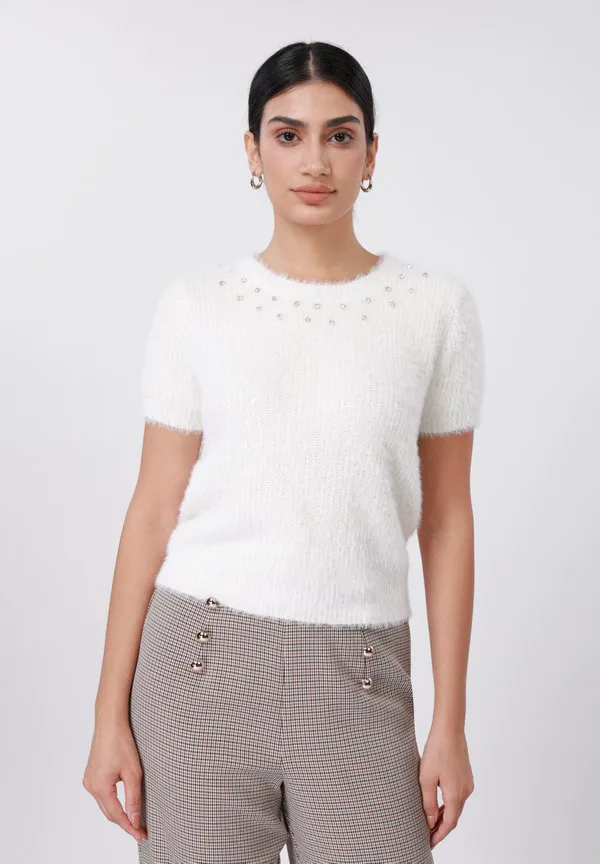 

Футболка с пушистым вязаным принтом Anna Field, Ivory, Бежевый, Футболка с пушистым вязаным принтом Anna Field, Ivory