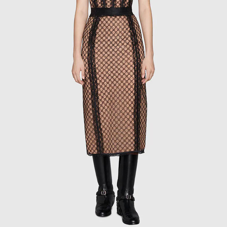 Юбка Gucci Длинная повседневная, элегантный крой, черный — фото 3