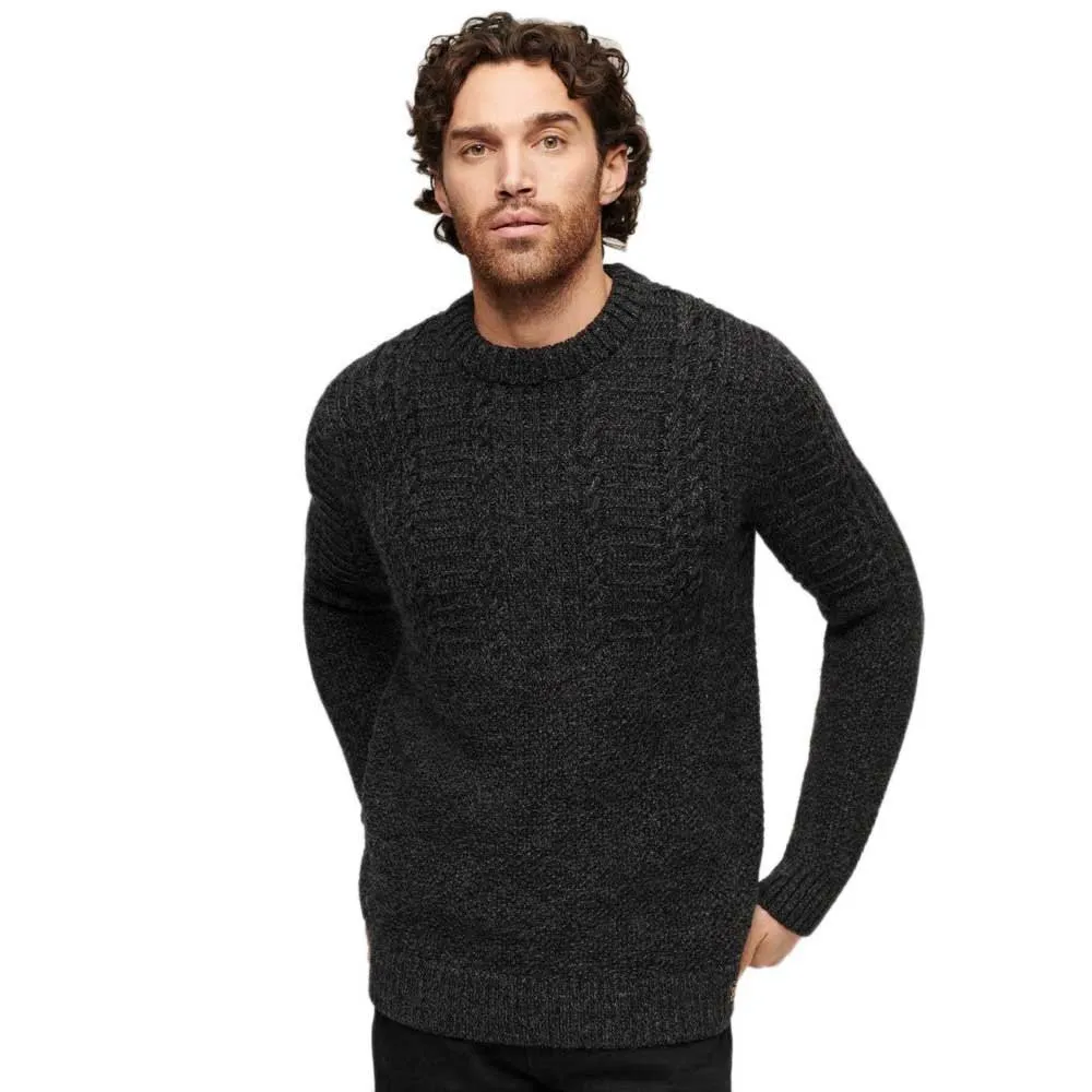 

Свитер Superdry Jacob Cable, черный