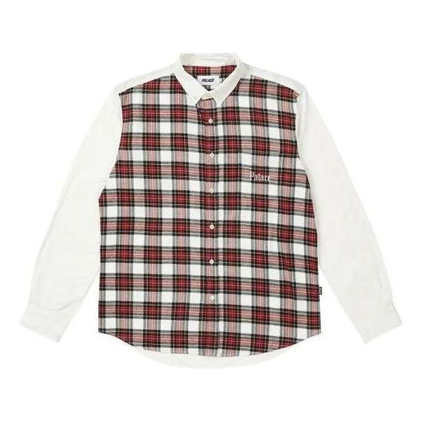 

Рубашка check panel chambray shirt 'white' Palace, бежевый