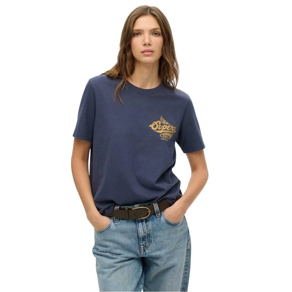 

Футболка с коротким рукавом Superdry Athletic Metallic, синий