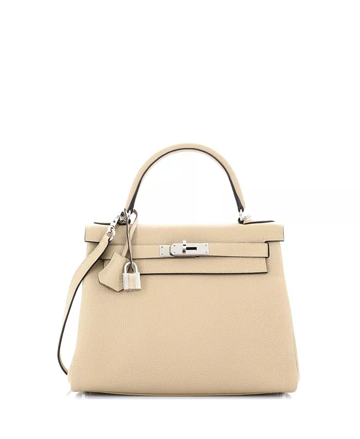 

Сумка Kelly 28 Light Togo с фурнитурой из палладия Pre-Owned HERMÉS, коричневый/бежевый