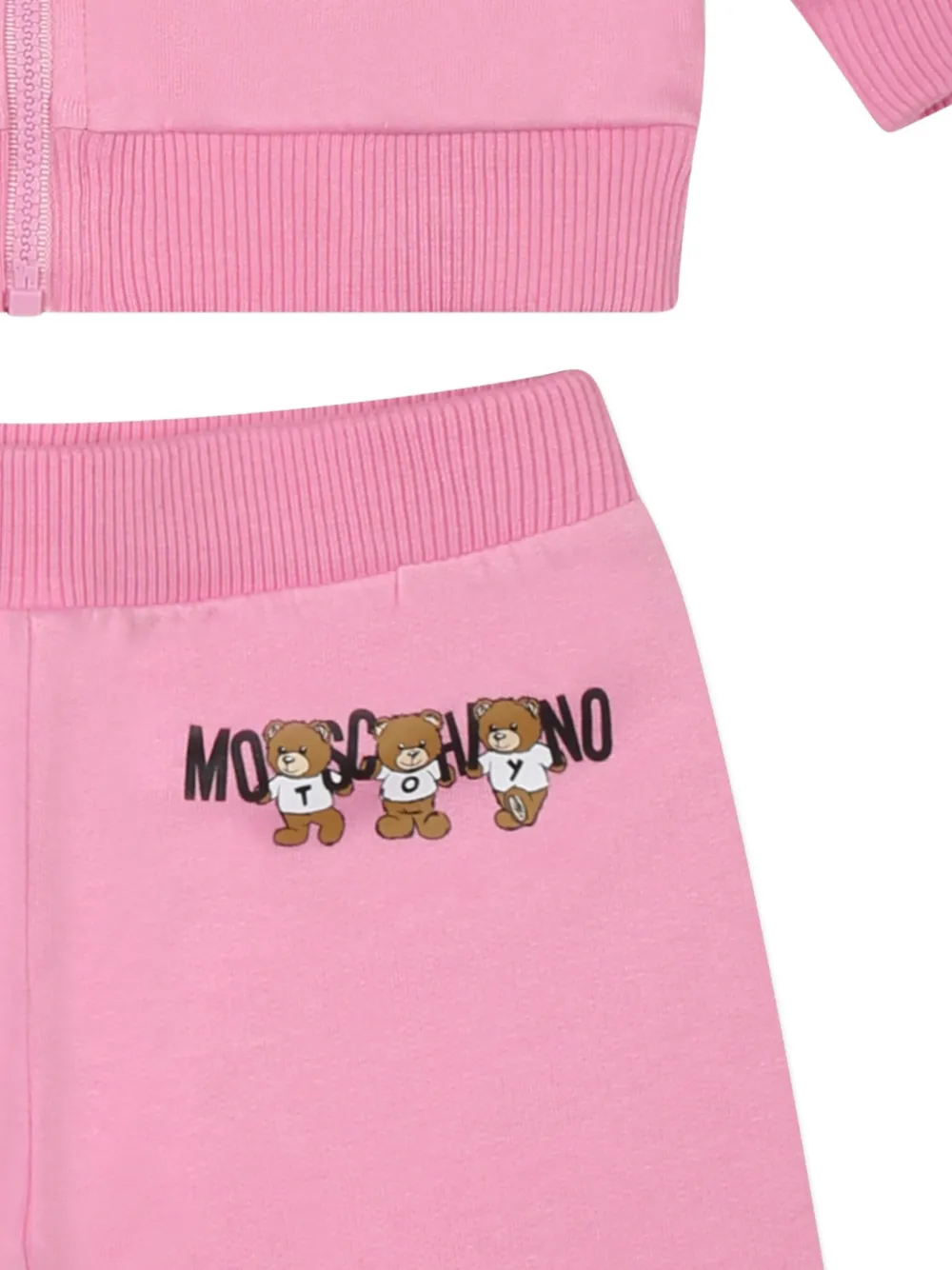 Спортивный костюм с плюшевым мишкой Moschino Kids, розовый — фото 3