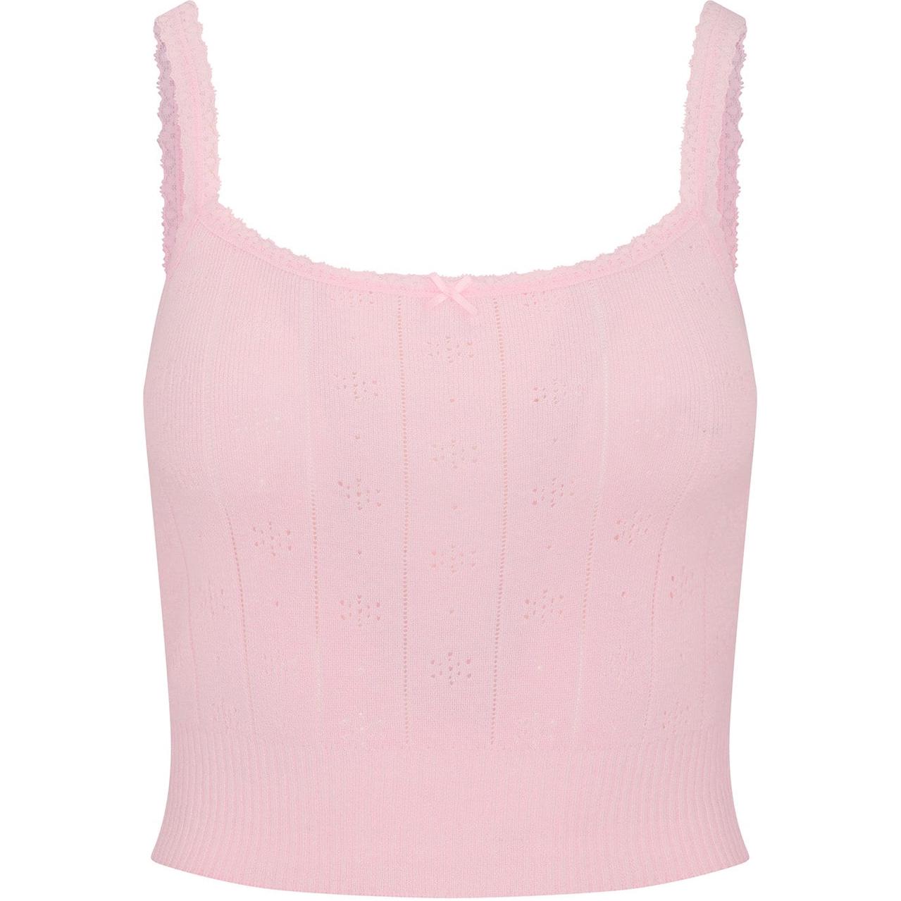 

Skims Футболка-ками Pointelle из коллекции Fake Day FW24 для женщин BABY PINK/Светло-розовый