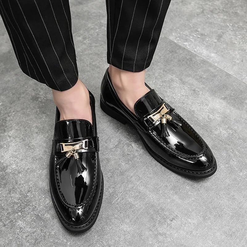 Лоферы мужские Patent Leather Loafers, Black UOPYNE — фото 2