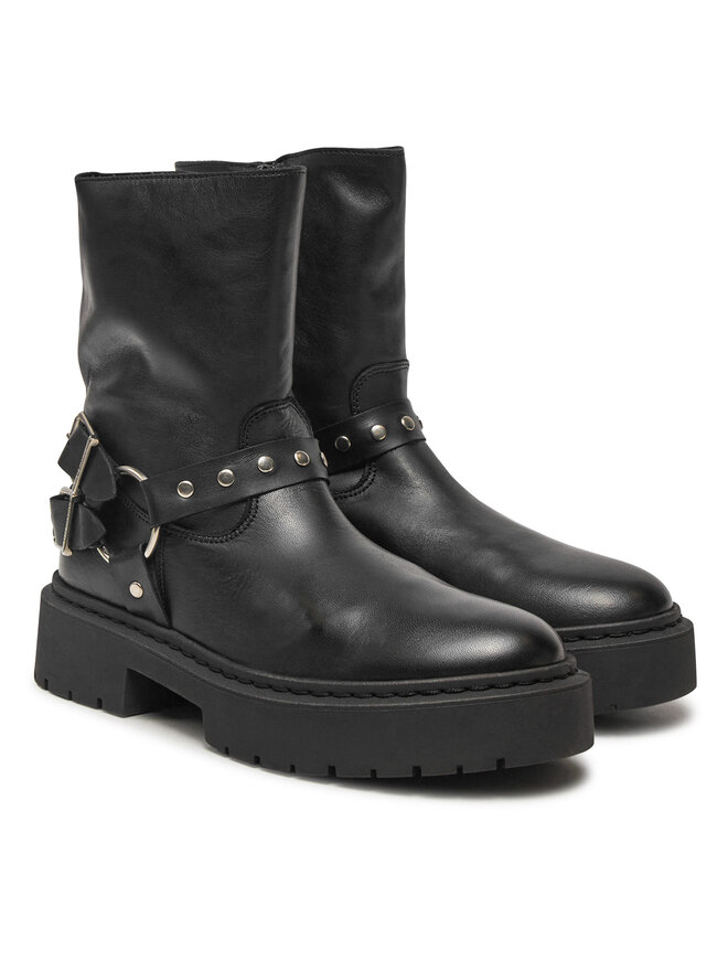 Ботинки женские Steve Madden Zwart кожаные на толстой подошве, черный — фото 2