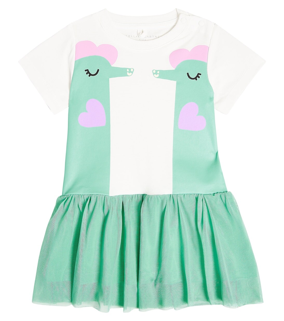 

Платье из хлопка с принтом Stella Mccartney Kids, белый