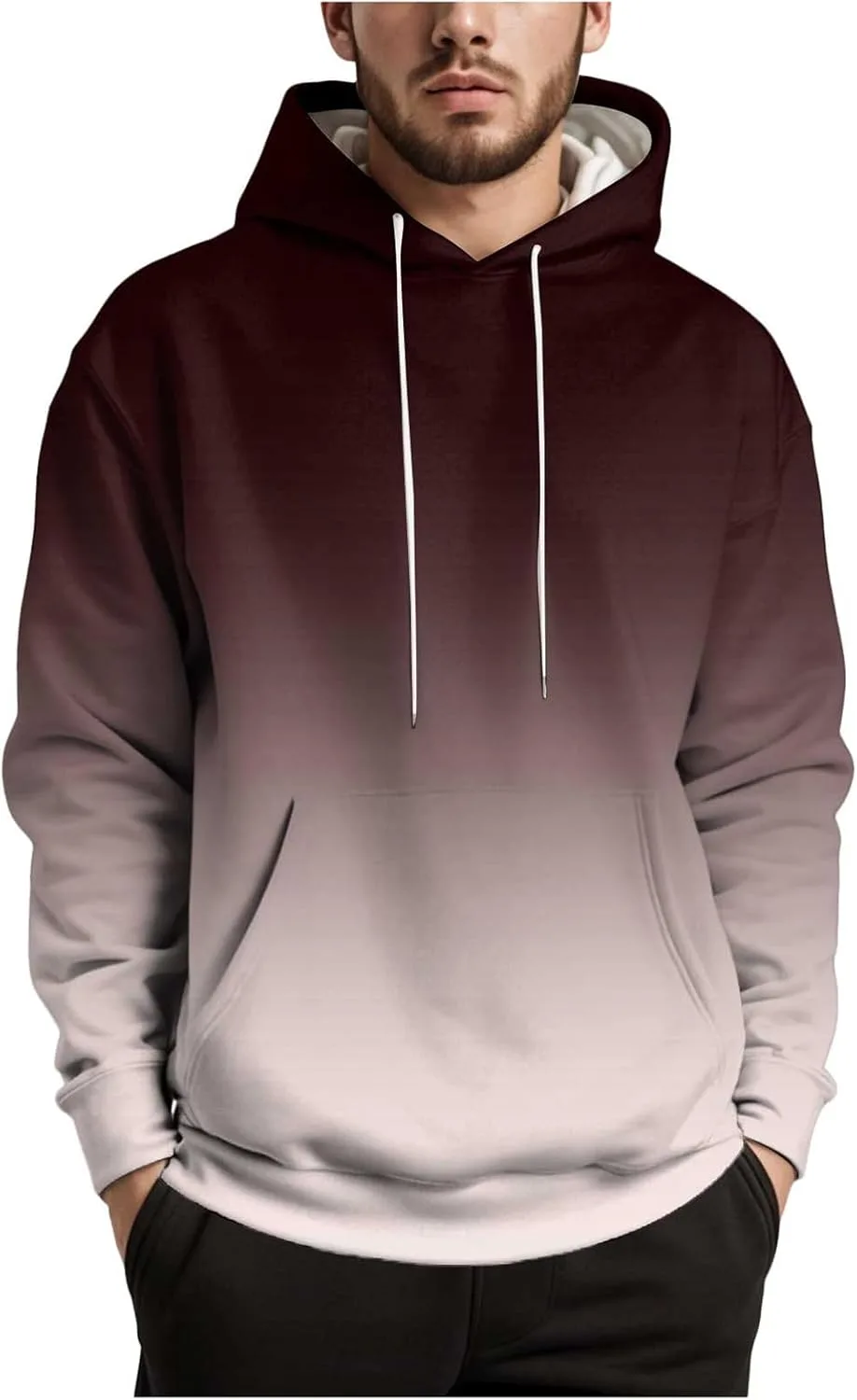 

Толстовка с капюшоном для мужчин, хлопковая, оверсайз, градиент