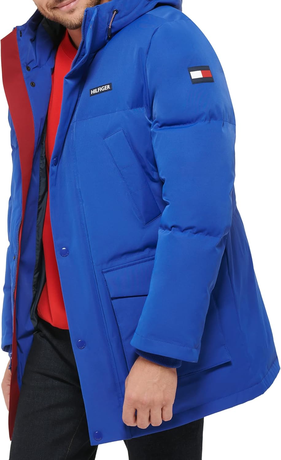 Мужская парка Tommy Hilfiger Arctic Cloth Heavyweight Performance Parka Down Alternative Upperwear, Atlantis Blue — фото 3