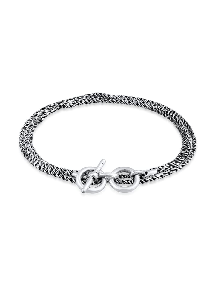 

KUZZOI Браслет из серебра 925 пробы серого цвета