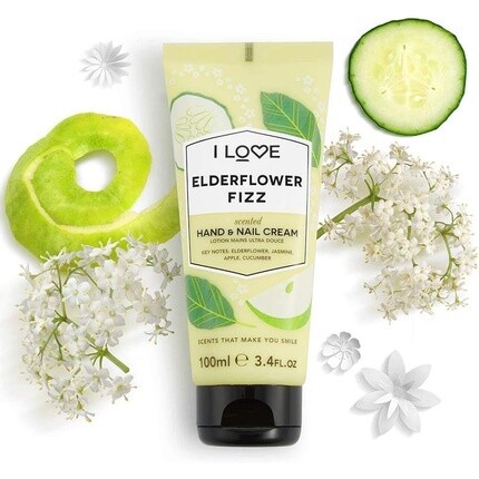 I Love Signature Elderflower Fizz Омолаживающий крем для рук и ногтей с маслом ши и органическим кокосовым маслом 100 мл, I Love Cosmetics — фото 2