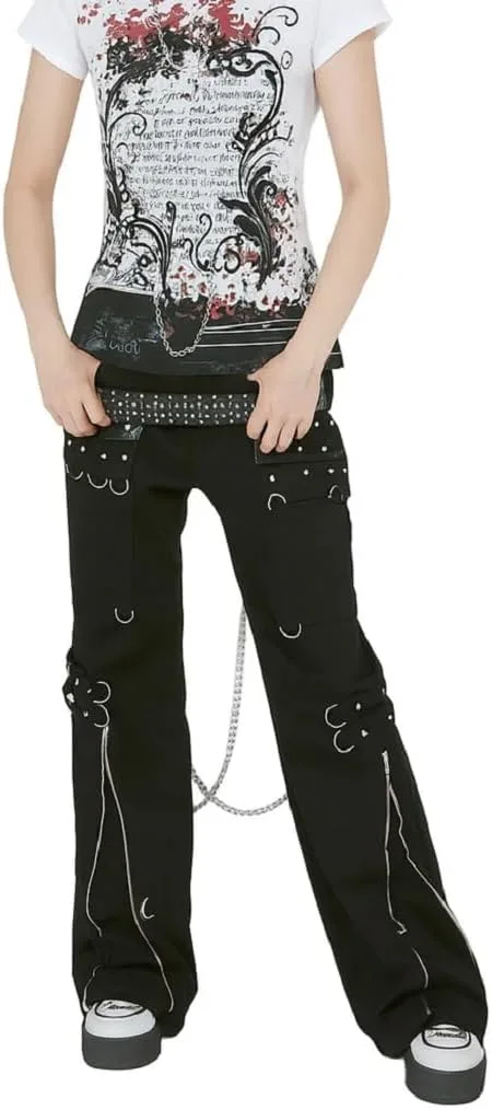 

Женские брюки в стиле хип-хоп с высокой талией Darkrock