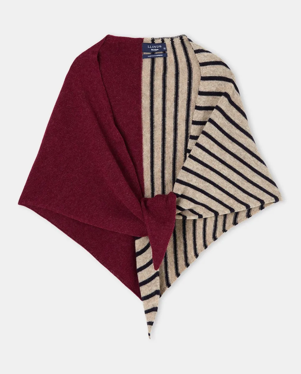 

Женский треугольный вязаный шерстяной платок Lloyd's, бордовый