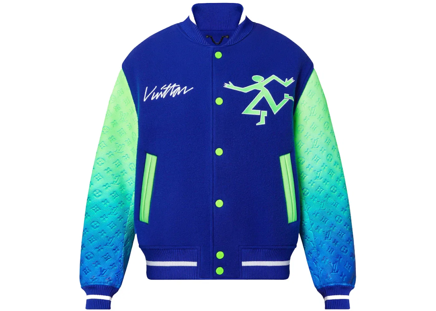 Мужская куртка-бомбер с градиентом Bomber Louis Vuitton, Heather Grey Blue