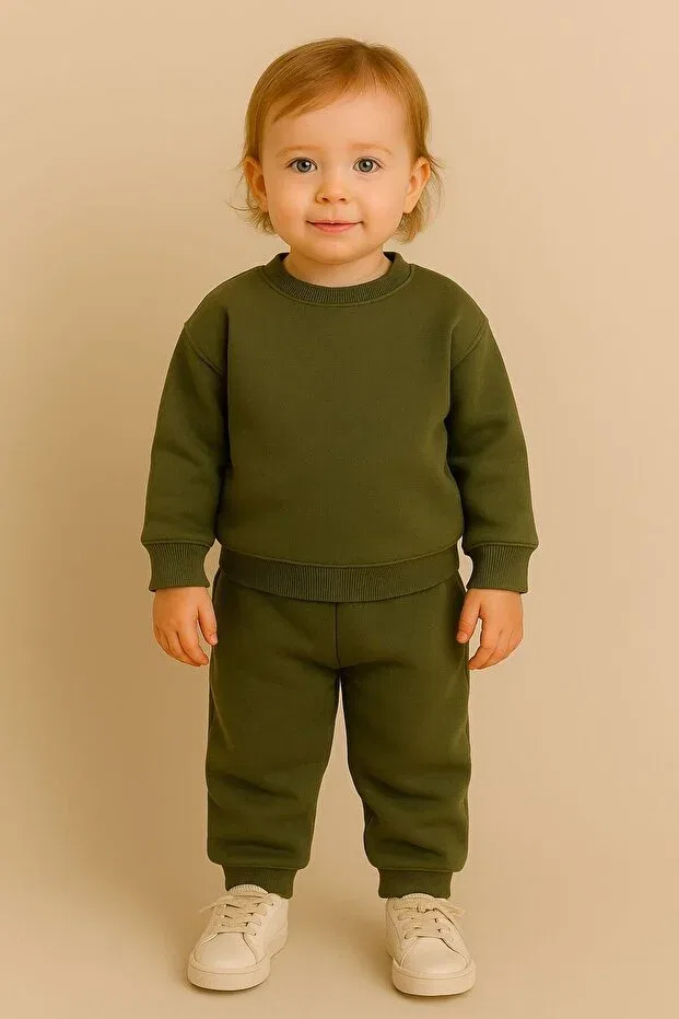 Детский спортивный комплект из футера Ueskids, Khaki
