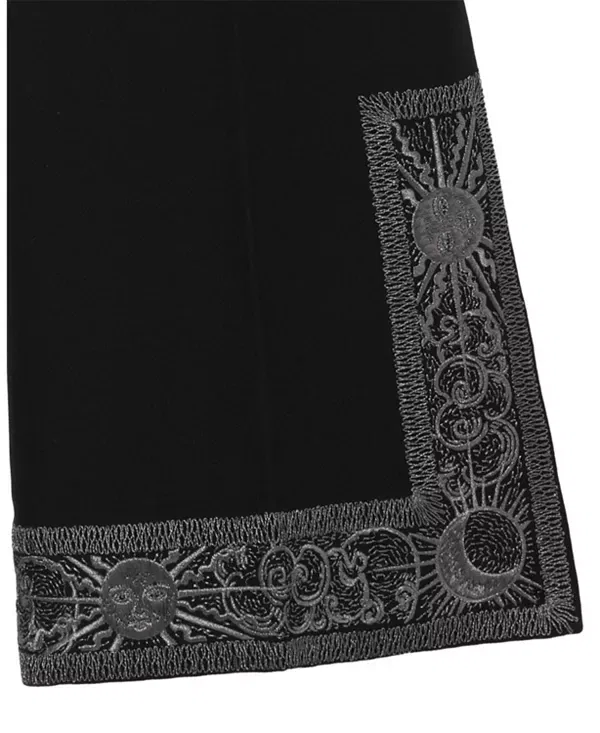 Женские брюки с вышивкой Cropped Embroidered Wool Silk Flared Trousers Burberry, черный — фото 4