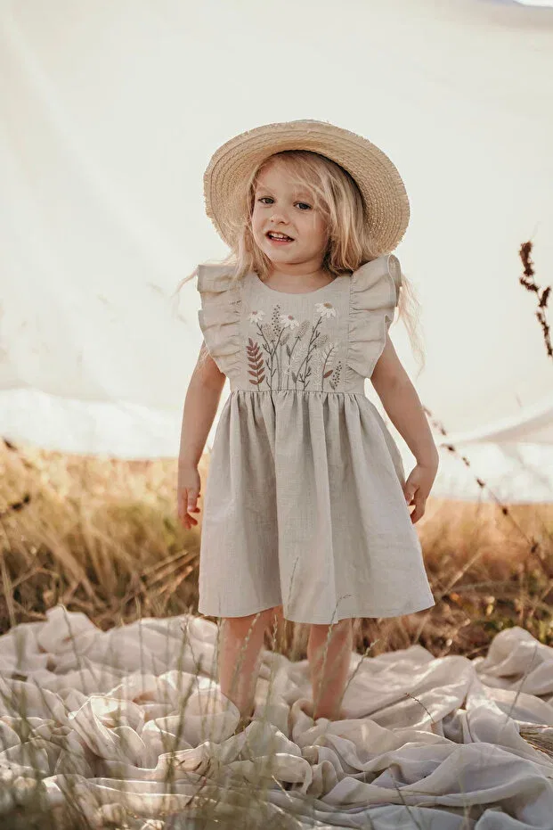Детское платье для девочек хлопковое C.C.L. Coccolin Kids Baby Clup, Nude Color
