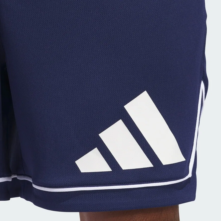 Спортивные шорты ADIDAS PERFORMANCE свободного кроя «Basketball Badge of Sport» темно-синего цвета — фото 4
